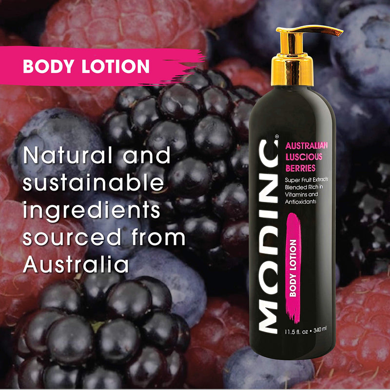 [Australia] - Modinc Luxury Body Lotion Australian Luscious Berries Formula, Hydration Blend, Vegan, Cruelty Free, Pump, 11.5 Ounces 