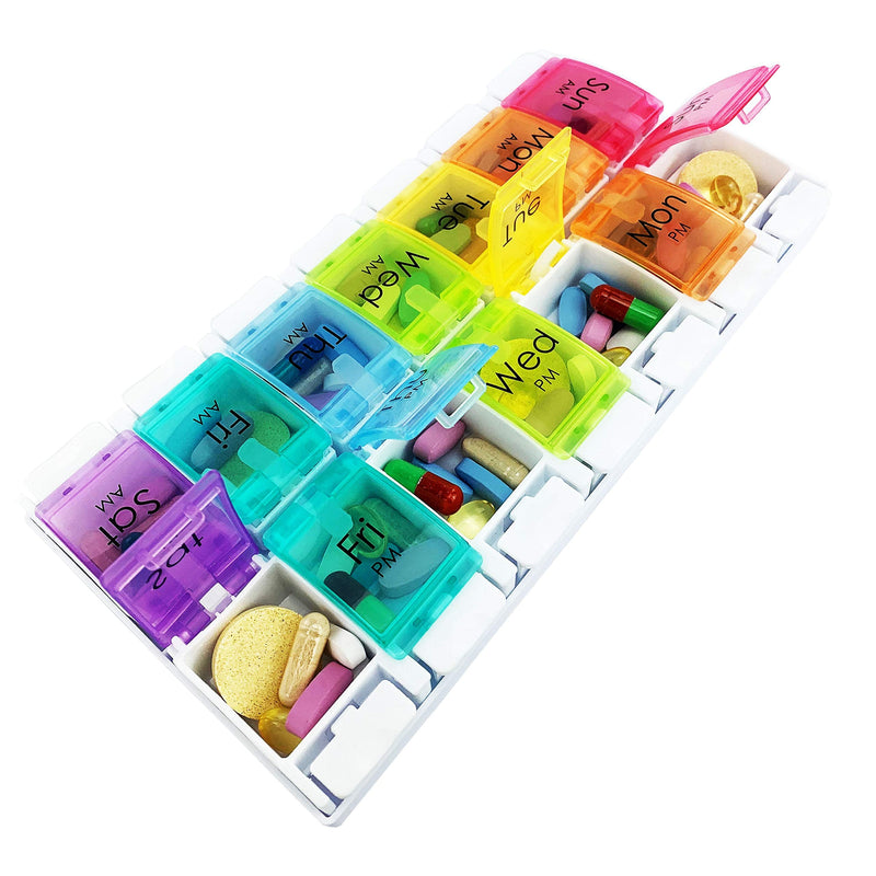 [Australia] - JFA Medical Weekly Pill Box Organiser/Reminder for Medicines Supplements, Vitamins, 7days, 2 compartments per Day 