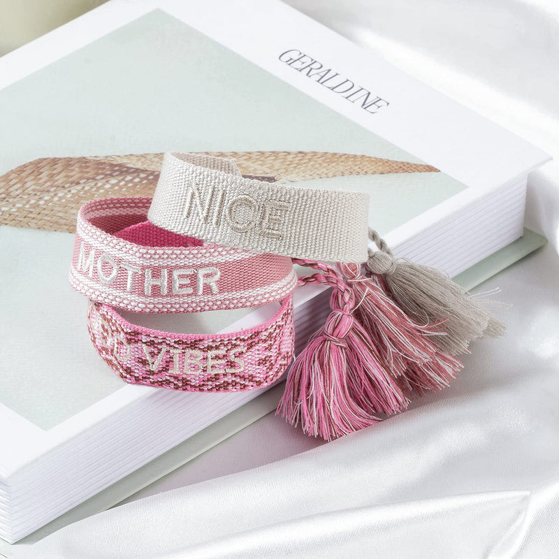 [Australia] - 3pcs Woven Bracelets for Women Woven Friendship Wrap Bracelets Womens Knitted Adjustable Bracelets Color set A 