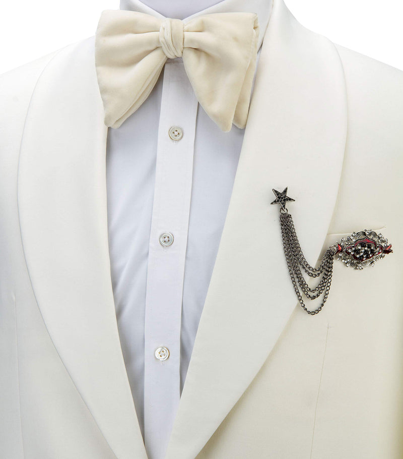 [Australia] - Knighthood Elegant Star and Abstract Symbol With Crystal Detailing Lapel Pin Brooch for Men 