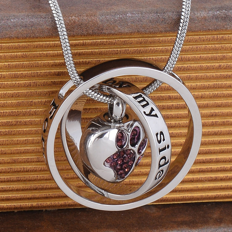 [Australia] - Cring Coco Womens&Mens No Longer by My Side,Forever in My Heart Carved Locket Cremation Urn Necklace for mom & dad pet 