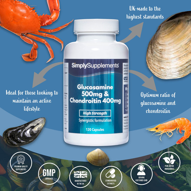 [Australia] - Glucosamine and Chondroitin | 120 Glucosamine 500mg & Chondroitin 400mg Capsules | Manufactured in The UK 