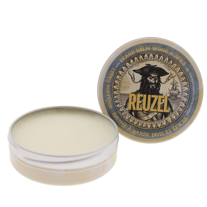 [Australia] - Reuzel Wood and Spice Beard Balm - Shea Butter and Argan Oil - Features a Masculine Scent - Helps to Reduce Itchiness and Beardruff - Formulated to Soften Coarse Hair and Tame Rogue Hairs - 35 g 
