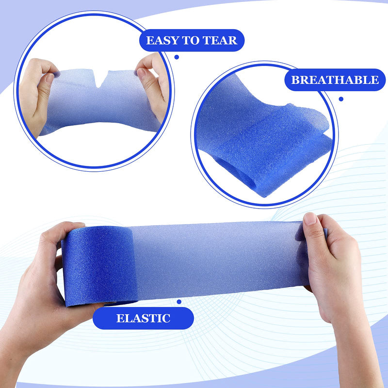 [Australia] - 2 Rolls Prewrap Athletic Tape Foam Underwrap Tape Sports Tape Foam Underwrap Bandage for Hair Wrists Elbows Knees Ankles, 2.75 Inches x 30 Yards(Rose Red, Blue) Rose Red, Blue 