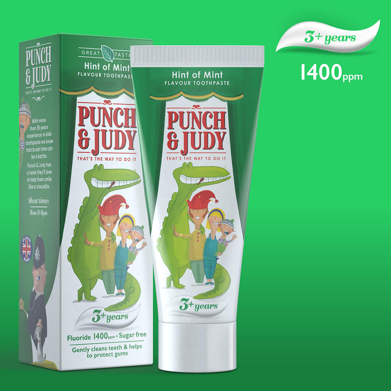 [Australia] - Punch & Judy Kids Toothpaste - Hint of Mint Flavour, 3+ Years, Fluoride, Sugar Free 50ml (Pack of 1) 
