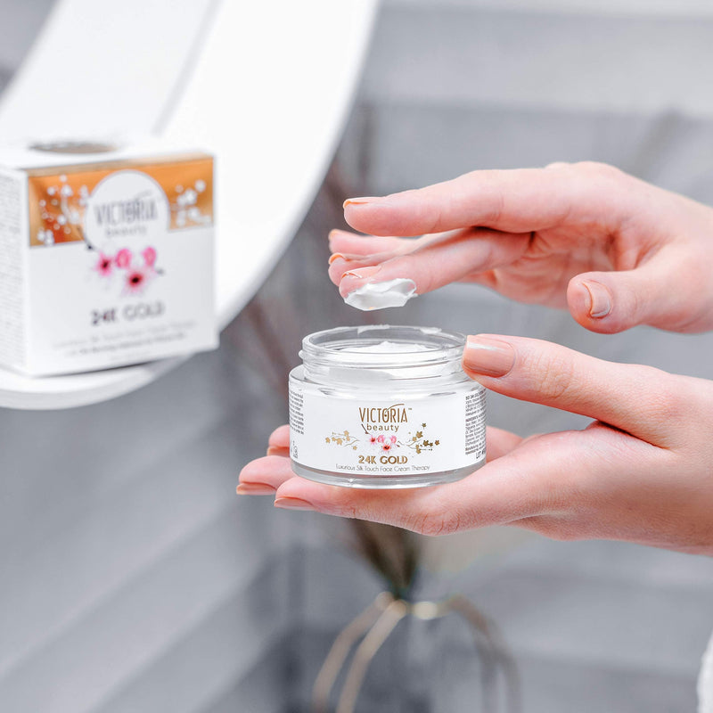 [Australia] - Victoria Beauty 24K Gold Luxurious Silk Touch Face Cream Therapy - Ideal Anti-Aging Moisturiser for an Ever-Youthful Skin, 50ml 