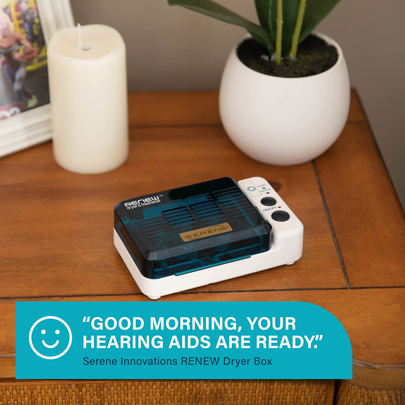 [Australia] - Hearing Aid Dryer Dehumidifier – Cochlear Implant & Hearing Aid Cleaner Removes Sweat & Moisture from Hearing aids & Wireless Earbuds in High Humidity – Hearing Aid Dehumidifier by Serene Innovations 