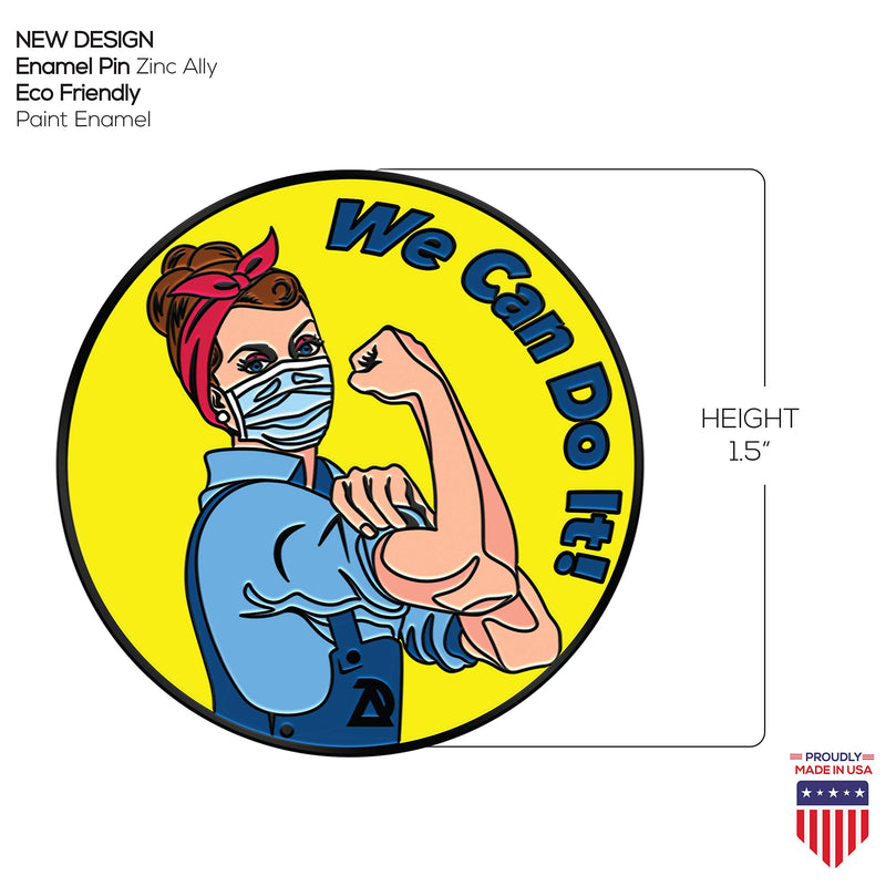 [Australia] - ADESIGNSTORE COVID-19 Coronavirus Lapel Pin - We can do it Covid 19 Enamel Jacket Lapel Pin - Mask Rosie The Riveter Backpack Pin - Memorial Corona Pin Brooch Badges Clothes Bags Shirt 1 