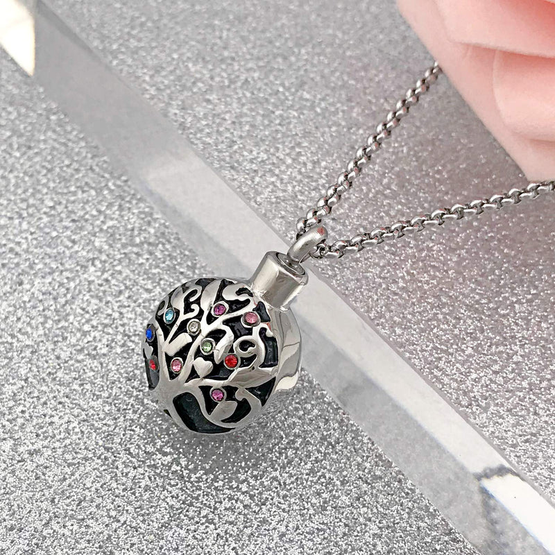 [Australia] - Family Tree of Life Cremation Jewelry I Love You to the Moon and Back Urn Necklaces for Ashes Keepsake Holder Memorial Necklace Pendant 