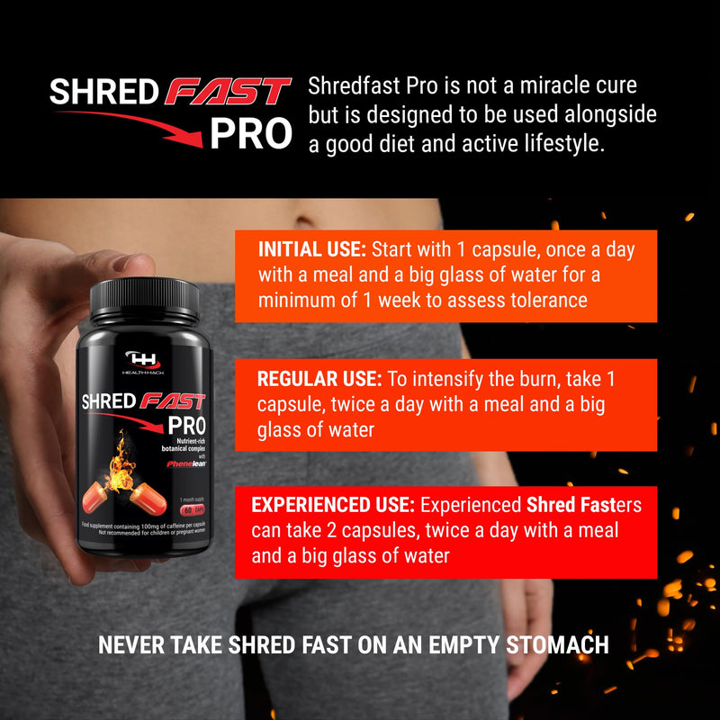 [Australia] - Shredfast Pro - Advanced Thermogenic Supplement with Phenelean� - Fast Acting for Women & Men - 60 Capsules - 30 Days Supply - Keto, Vegetarians & Vegan Friendly. 