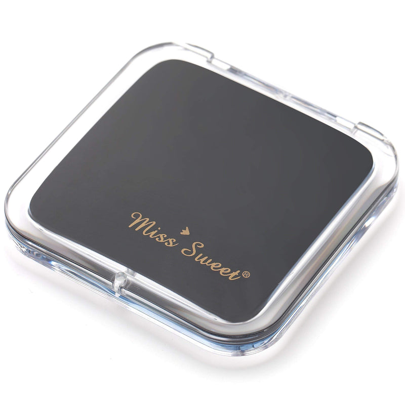 [Australia] - Miss Sweet Compact Mirror for Purse Pocket Mirror True image&10X magnification (Black) Black 10x/1x 