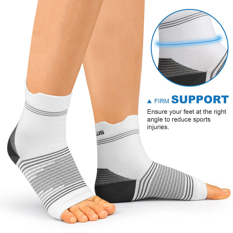 [Australia] - Plantar Fasciitis Sock (6 Pairs) for Men and Women, Compression Foot Sleeves with Arch and Ankle Support (White, Small) White(6 pairs) Small (6 Pair) 