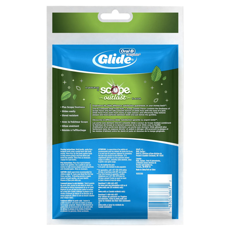 [Australia] - Oral B Glide Floss Picks Plus Scope Outlast - Long Lasting Mint - 75 ct 