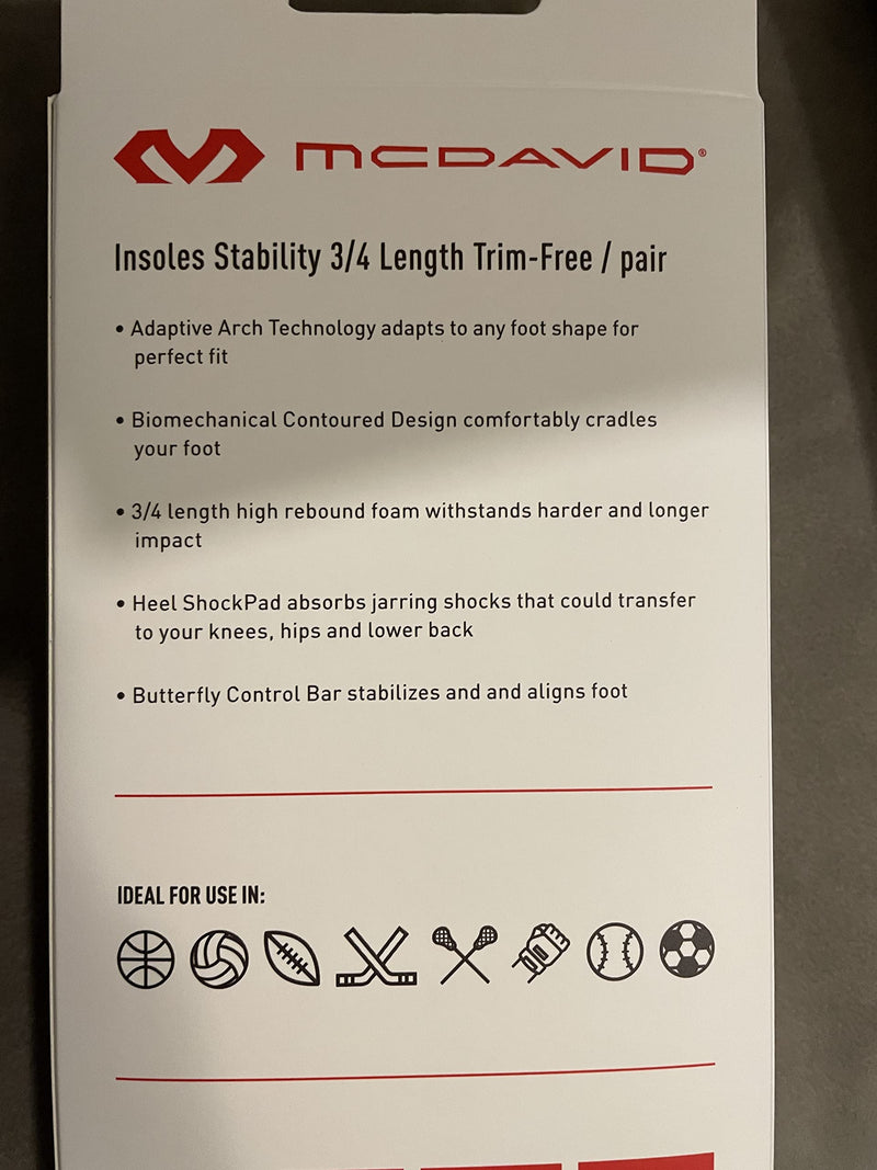 [Australia] - McDavid Trim Free Stability Insole Blue Large 