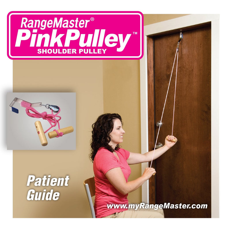 [Australia] - RangeMaster PinkPulley Cancer Care Shoulder Pulley │ Aids in Recovery and Rehabilitation │ Breast Cancer Patient Instructional Guide Included │ Metal Bracket Door Attachment 
