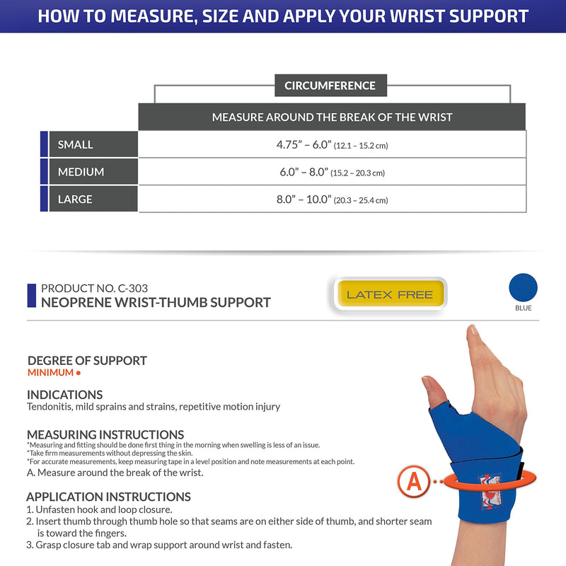[Australia] - CHAMPION Neoprene Wrist/Thumb Support, Medium, Medium 