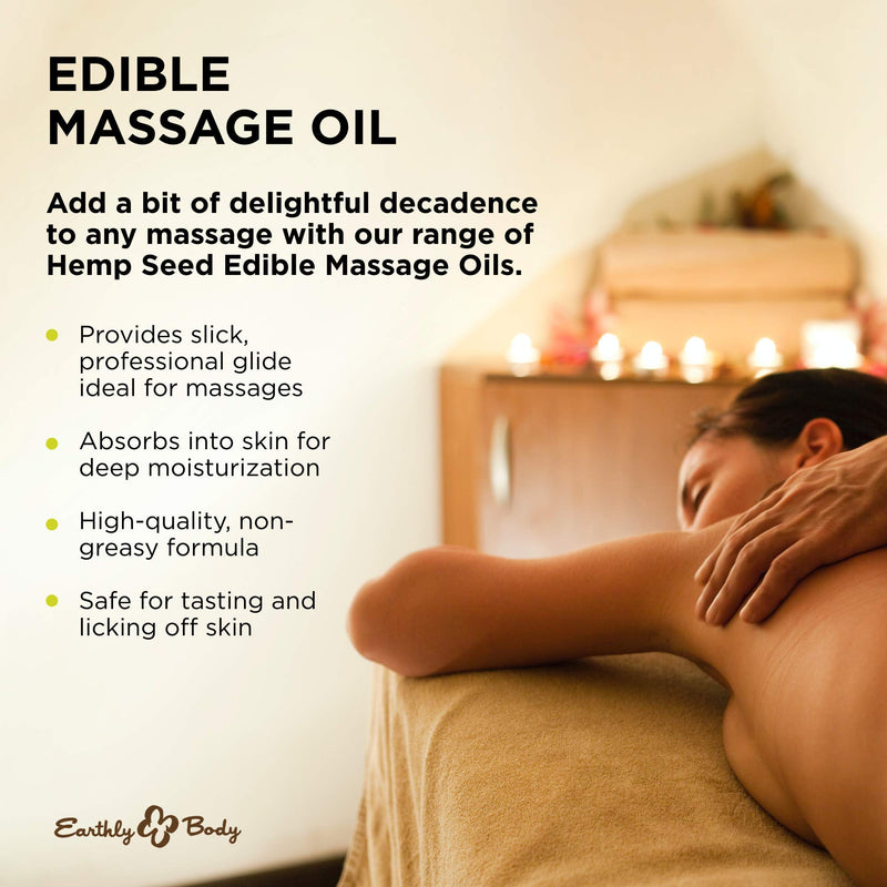 [Australia] - Earthly Body Edible Massage Oil, Cherry - 8 fl. oz. - Hemp Seed, Almond, Grapeseed, Apricot & Vitamin E Oil - Vegan & Cruelty Free 