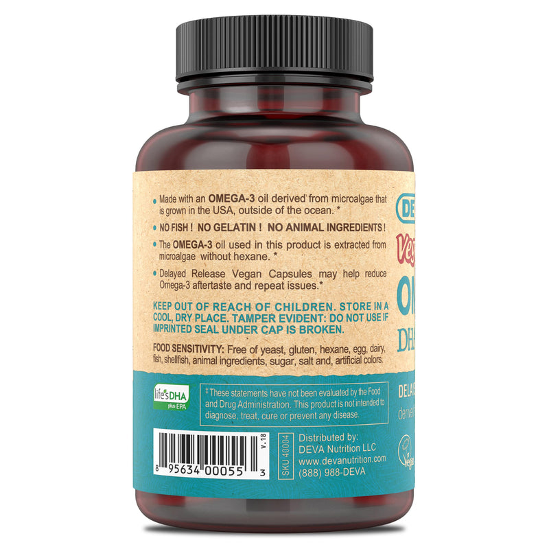 [Australia] - Deva Nutrition Deva Vegan DHA-EPA Delayed Release 90 Count 