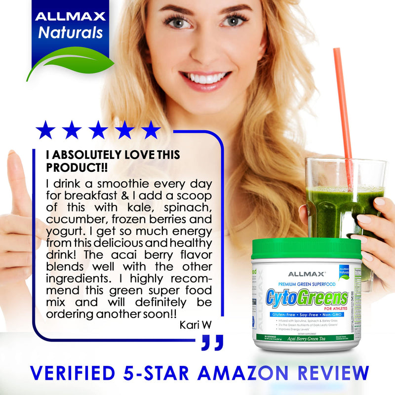 [Australia] - ALLMAX Nutrition - Cytogreens Super Greens Powder, Infused with Spirulina, Spinach & Barley Grass, Supports Immune Health and Digestive Function, Gluten Free and Vegan Friendly, 535 Grams 