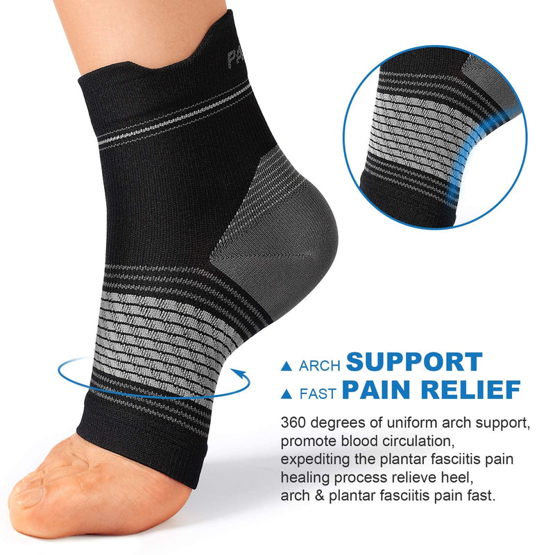 [Australia] - Plantar Fasciitis Sock (6 Pairs) for Men and Women, Compression Foot Sleeves with Arch and Ankle Support (Black, Gray, White, Small) 2 Black+2 Gray+2 White(6 pairs) Small (6 Pair) 