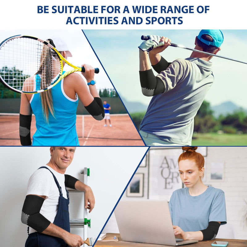 [Australia] - AVIDDA Elbow Support Sleeve for Men Women(Single Sleeve), Antislip Elbow Brace Compression Arm Supports for Tennis Elbow, Golfers Elbow, Arthritis, Tendonitis, Joint Pain Relief, Black S 1 
