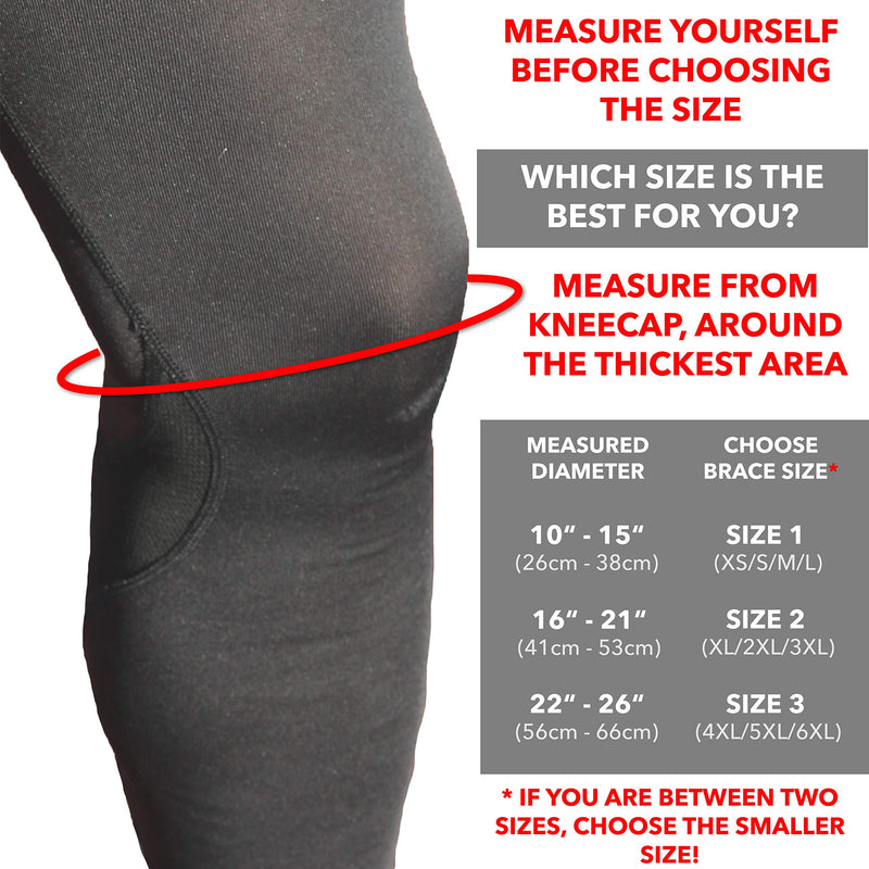 [Australia] - Plus Size Copper Knee Brace for Women and Men - Open Patella Adjustable Knee Brace with Side Stabilizers. Copper Knee Brace for Meniscus Tear, Knee Pain & Arthritis in Sizes XL-6XL Black Size 2 (XL/2XL/3XL): Knee 16'' - 21'' 