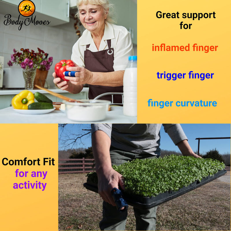[Australia] - BodyMoves 2 Finger Splints plus 2 sleeves for Trigger Mallet Broken Finger brace joint support for men and women- ideal for seniors (4 pc set, Aqua Blue) 4 Count (Pack of 1) 
