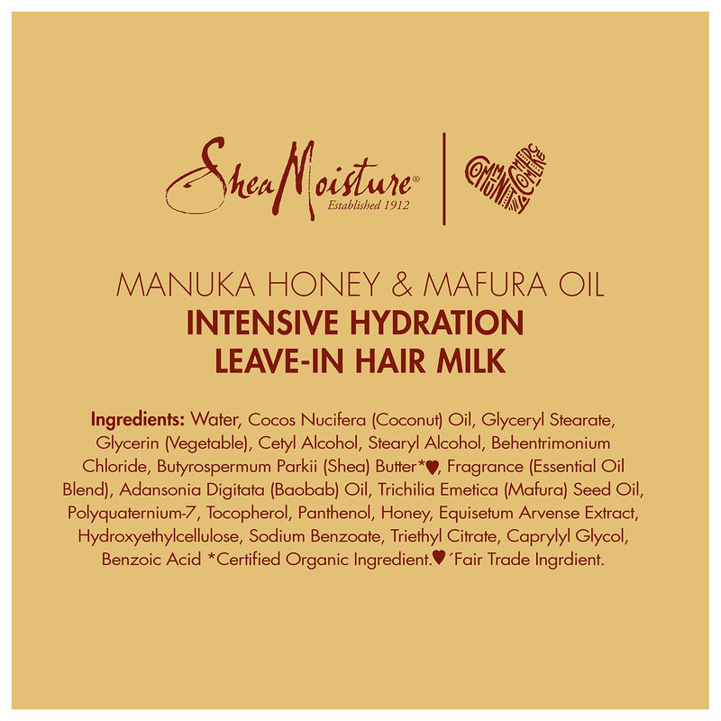 [Australia] - Sheamoisture Hydration Hair Milk for Dry Hair Manuka Honey and Mafura Oil to Hydrate and Style Hair 8 oz 