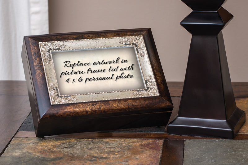 [Australia] - Cottage Garden May God and His Angels Burlwood Jewelry Music Box Plays Amazing Grace 