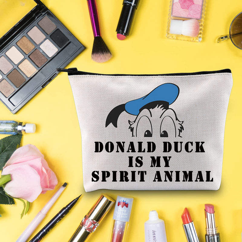 [Australia] - LEVLO Donald Duck Cosmetic Make Up Bag Donald Duck Lover Gift Donald Duck Is My Spirit Animal Makeup Zipper Pouch Bag For Women Girls, Donald Spirit Anima, 