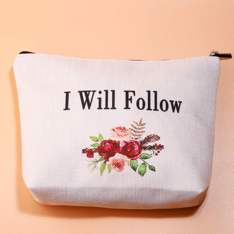 [Australia] - PXTIDY Gilmore Girls Makeup Bag Where You Lead I Will Follow Cosmetic Bag Set Mother Daughter Gift BFF Gift (beige) beige 