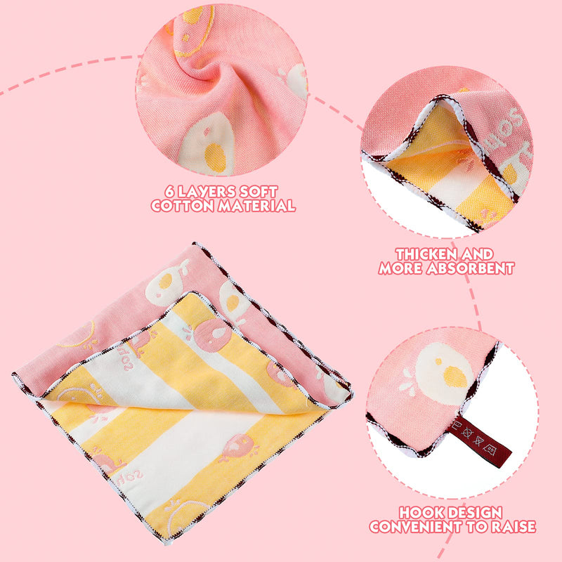 [Australia] - Newwiee 6 Pieces Muslin Baby Burp Cloths Baby Spit Up Cloths Thicken Muslin Burping Rags 6-Layer Absorbent Washcloths Soft Burp Towels for Baby Infant Newborn Teething Drooling, 20 x 10 Inch 