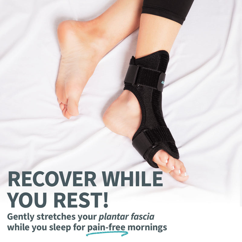 [Australia] - AZMED 2020 Plantar Fasciitis Night Splint [Lightweight & Breathable], Adjustable Foot Drop Brace, Heel, Ankle & Achilles Tendonitis Relief, Arch Pain Support, Easy to Wear, Fits Most Feet Types, Black 
