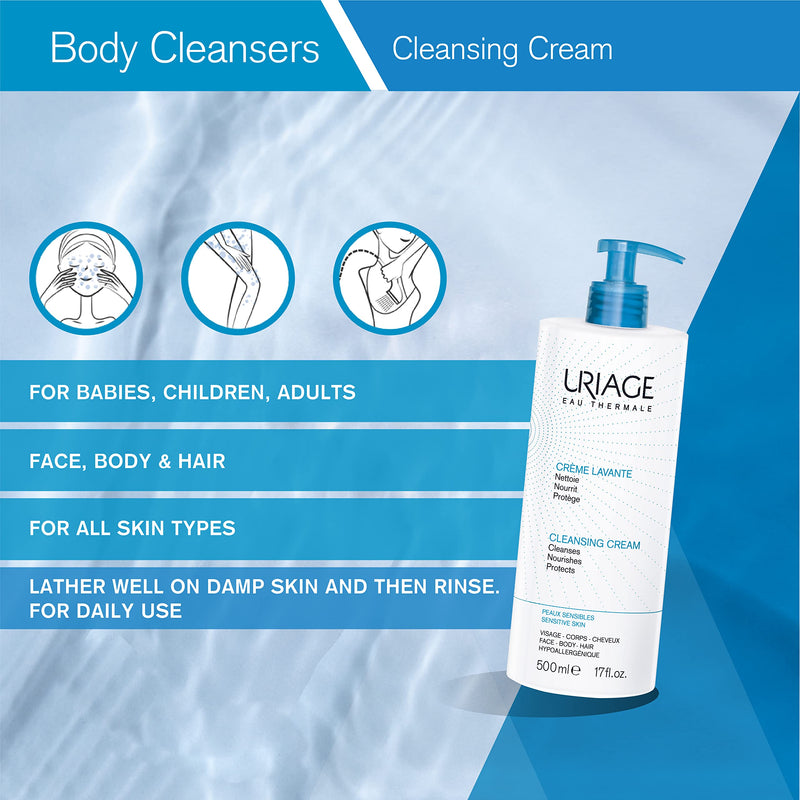 [Australia] - Uriage Cleansing Cream for Sensitive Skin, 500 ml (Pack of 1) 