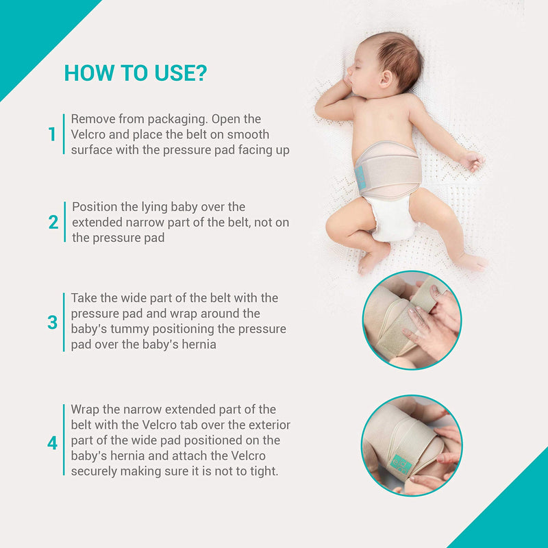 [Australia] - Everyday Medical Umbilical Hernia Belt for Babies, Tummy Wrap, Naval Button Binder, Newborns, Infant Abdominal Truss Support, Abdominal Belly Band with Compression Pad - Large Large (23 inches - 58 cm) 