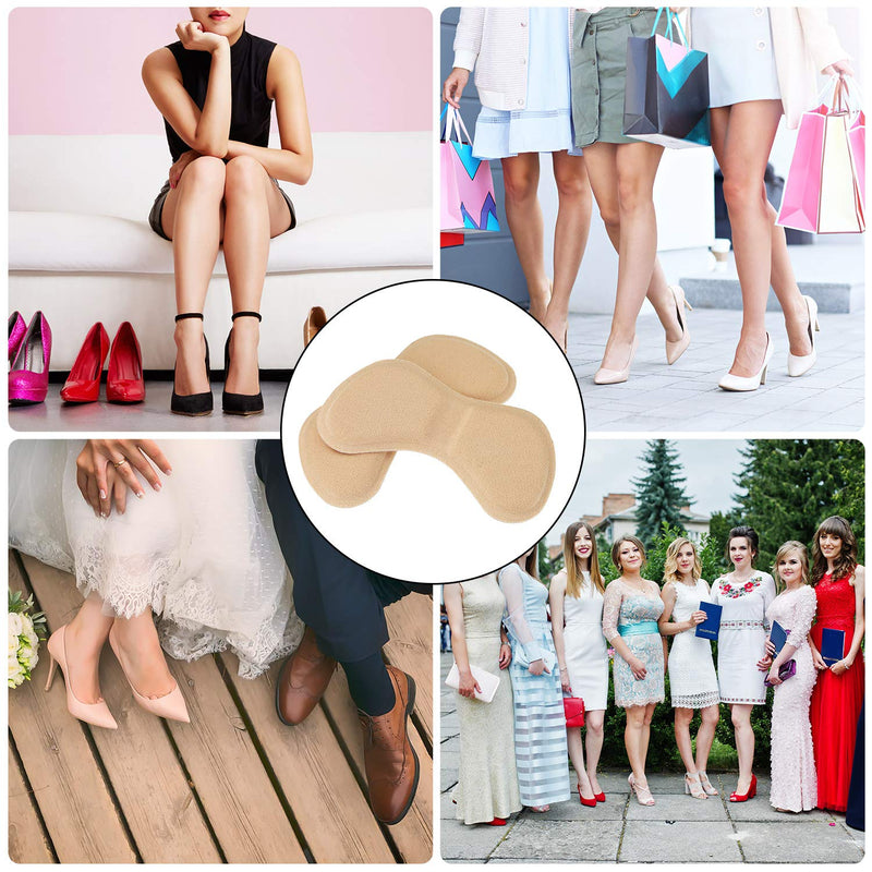[Australia] - Heel Stickers Heel Cushion Pads Shoe Heel Insoles for Improved Shoe Fit and Comfort, (3 Black and 3 Beige) 