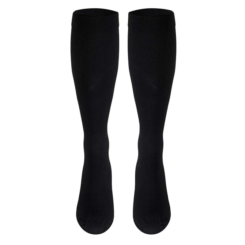 [Australia] - Truform Compression Socks, 15-20 mmHg, Men's Dress Socks, Knee High Over Calf Length Large (1 Pair) Black 