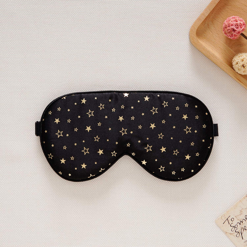 [Australia] - 100% Silk Sleep mask with Adjustable Strap,Comfortable and Super Soft Eye mask Ultimate Sleeping aid,blindford Golden Stars Goldenstar 