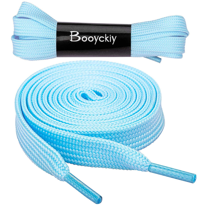 [Australia] - Booyckiy [2 Pairs] 2/5" Flat Sneaker Shoe Laces 26 Colors Shoe laces in 27"-72" 27inch (69cm) Baby Blue(2 Pairs) 