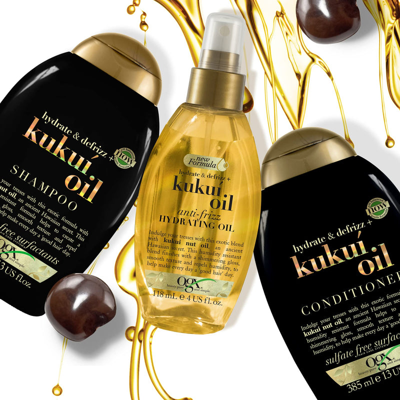 [Australia] - Ogx Kukui Oil Anti-Frizz Hydrating Hair Oil for Frizzy Hair, 118 ml Anti-Frizz Hydrating Oil 
