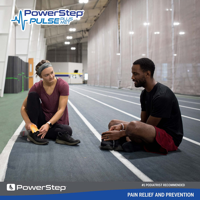 [Australia] - Powerstep Insoles, PULSE Plus, Ball Of Foot Pain Relief Insole, Running Shoe Insert, Sports Orthotic for Women and Men Men's 11-11.5 Orange/Blue 