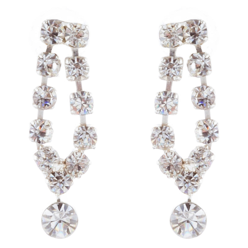 [Australia] - Accessoriesforever Bridal Wedding Prom Jewelry Set Crystal Rhinestone Vintage Chic Necklace Silver 