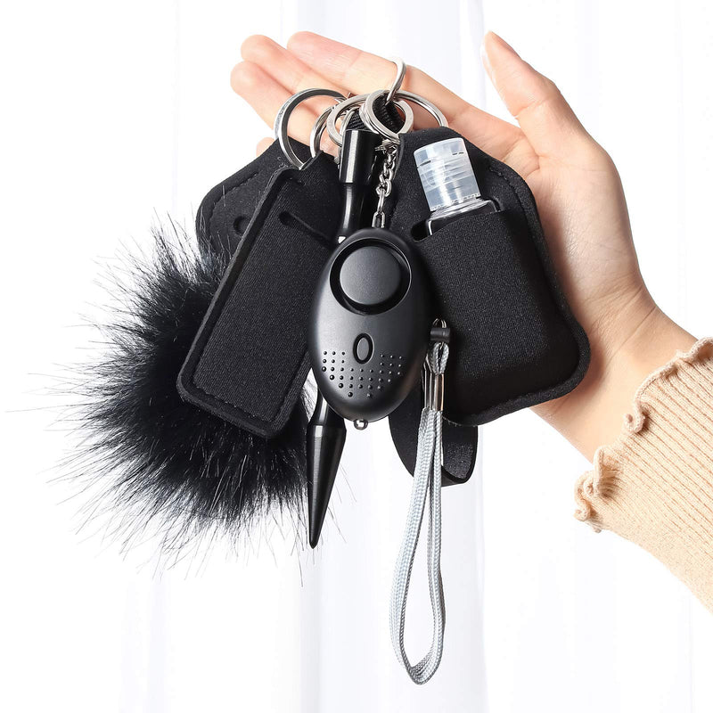 [Australia] - Tasmtto Self Defense Wristlet Keychain Set Women Hand Sanitizer Holder Keychain Black 