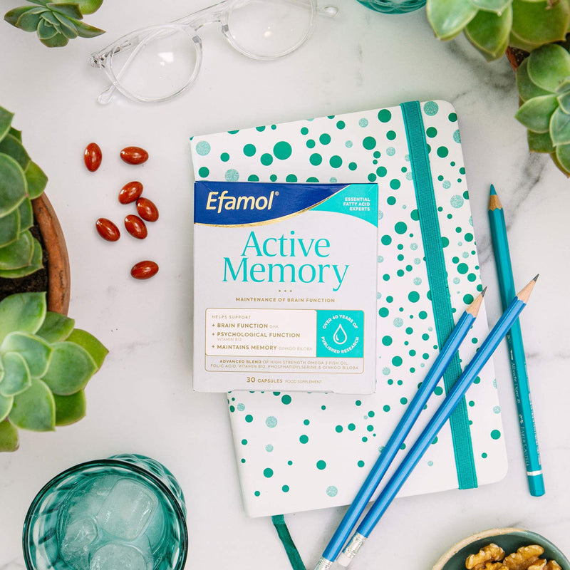 [Australia] - Efamol Active Memory | 30 Capsules | Advanced Nootropic to help Maintain Memory | Omega-3 DHA + EPA plus Ginkgo Biloba, Folic Acid, Vitamin B12 & Phosphatidylserine 