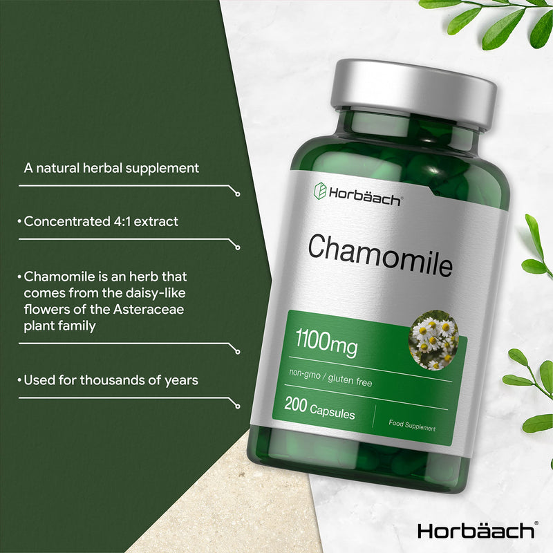 [Australia] - Chamomile Flower Extract 1100mg | 200 Tablets | for Anxiety & Stress | by Horbaach 