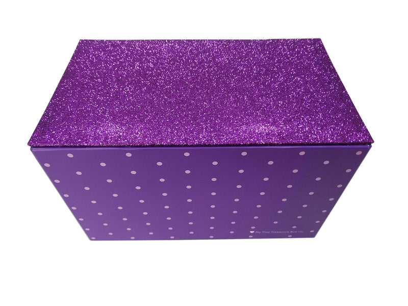 [Australia] - Jewelry Box for Girls - Pink and Purple Sparkles with Hearts and Pink and Purple Trim (Purple Sparkle) Purple Sparkle 