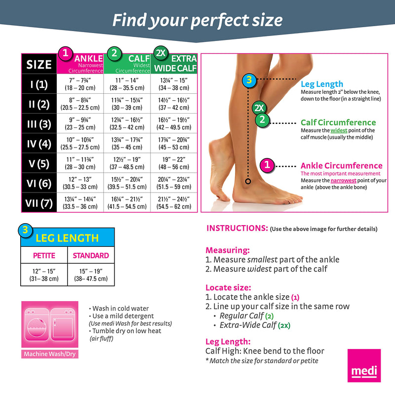 [Australia] - mediven Plus for Men & Women, 30-40 mmHg, Calf High Compression Stocking, Closed Toe Black V 