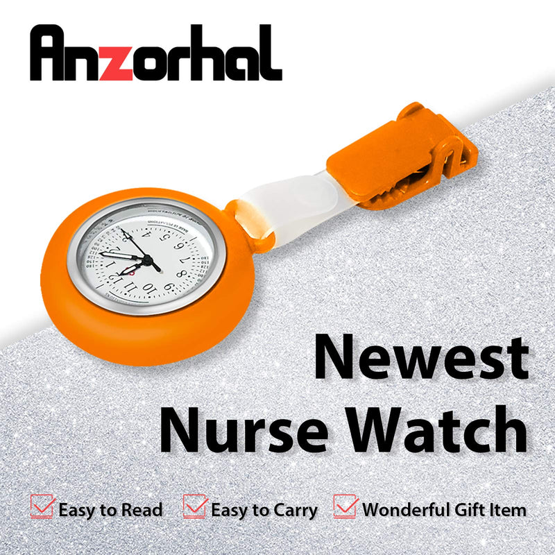 [Australia] - Nurse Watch,Nursing Watch,Nurse Watches for Women, Watch with Second Hand Clip on Watch Nursing Watches for Nurses (Orange) 