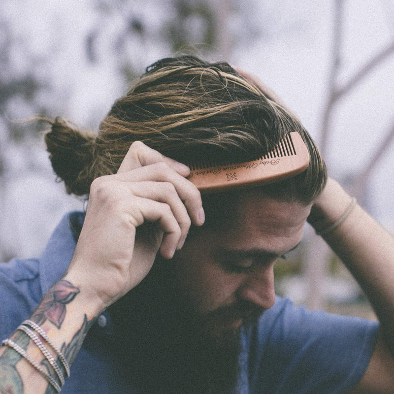 [Australia] - Hair Comb - Wood with Anti-Static & No Snag Handmade Brush for Beard, Head Hair, Mustache in Gift Box by Rocky Mountain 