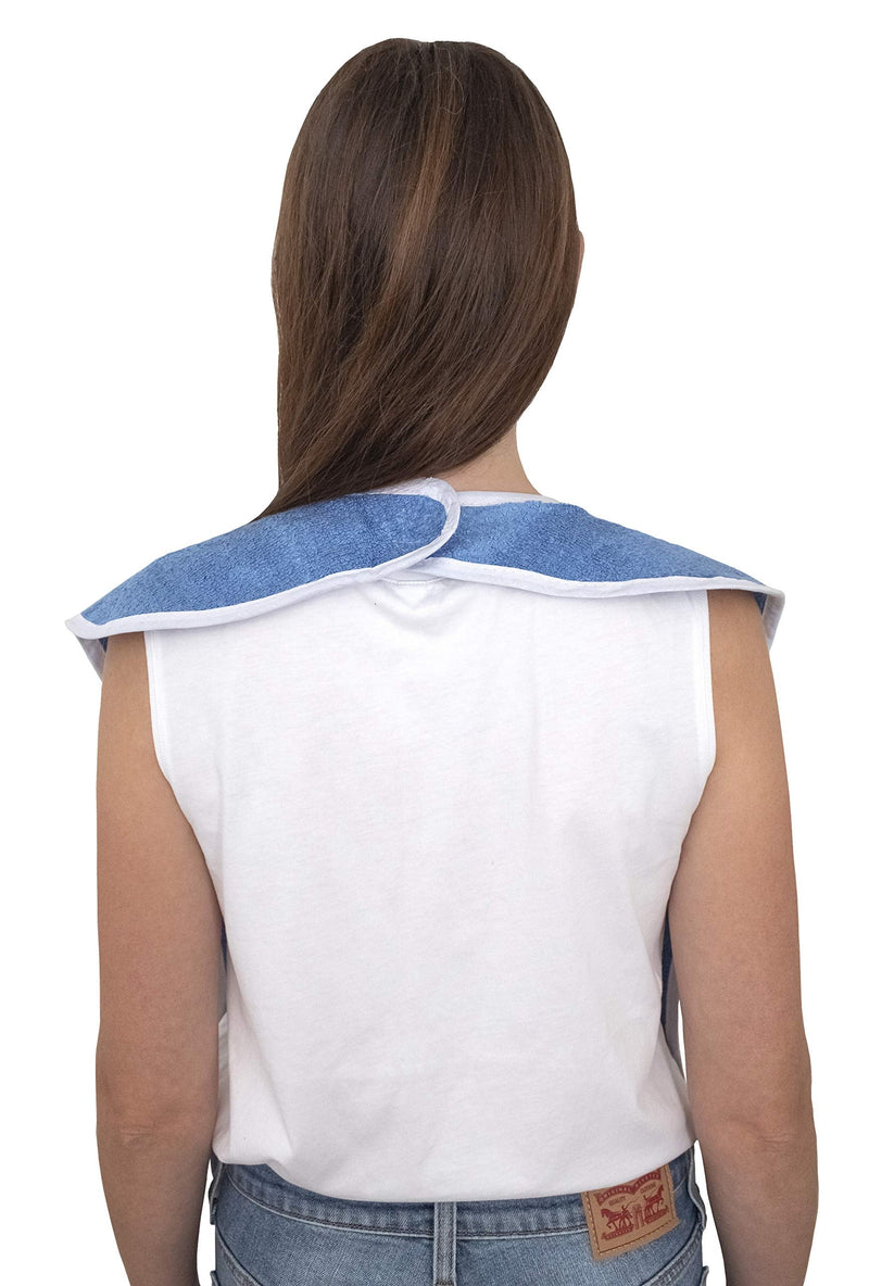 [Australia] - 3 Pack Elaine Karen Premium Adult Bibs - bibs for adults Men, Women; Eating Cloth for Elderly Seniors and Disabled, Adjustable, Terry bib Clothing Protectors, Machine Washable, Blue 3 Count (Pack of 1) 